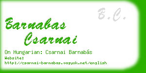 barnabas csarnai business card