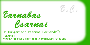 barnabas csarnai business card